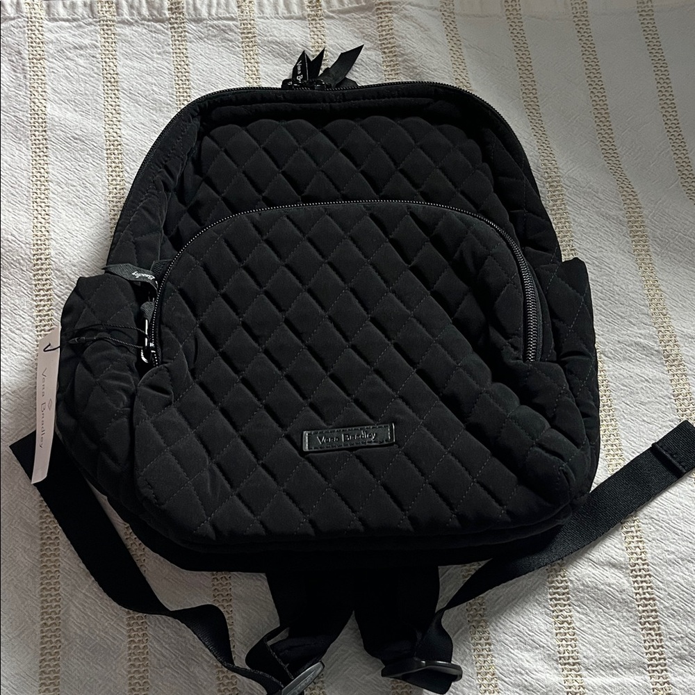 NWT Vera Bradley Soft Mini Quilted Black Backpack